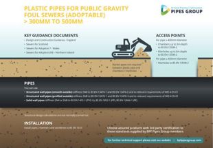 Infographic – Plastic pipes for public gravity foul sewers (adoptable) >300 to 500 mm
